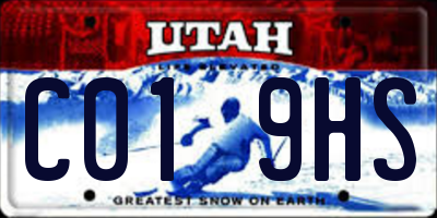 UT license plate C019HS