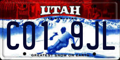 UT license plate C019JL