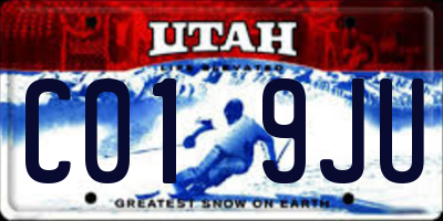 UT license plate C019JU