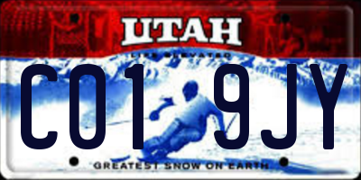 UT license plate C019JY