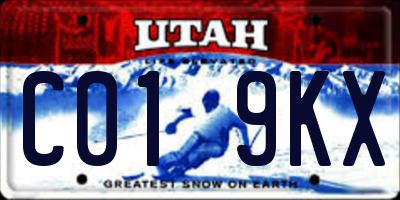 UT license plate C019KX