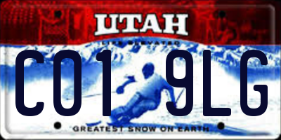 UT license plate C019LG