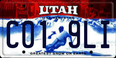 UT license plate C019LI