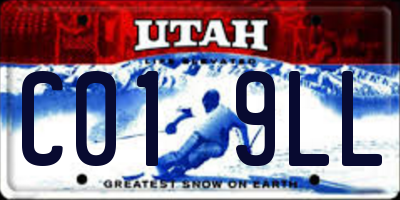 UT license plate C019LL
