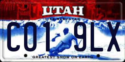 UT license plate C019LX