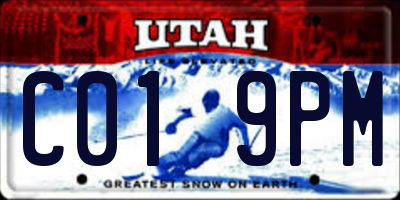 UT license plate C019PM