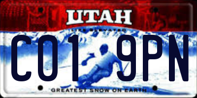 UT license plate C019PN