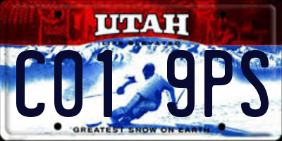 UT license plate C019PS