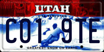 UT license plate C019TE