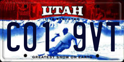 UT license plate C019VT