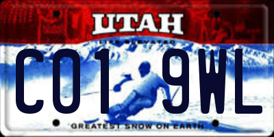 UT license plate C019WL