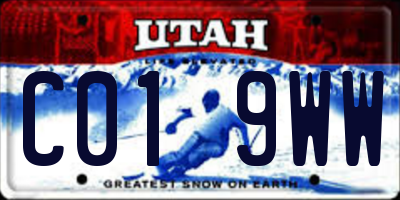 UT license plate C019WW