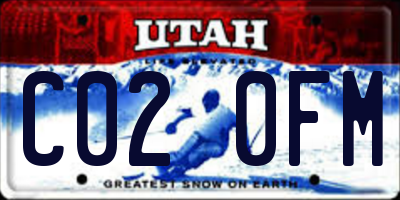 UT license plate C020FM