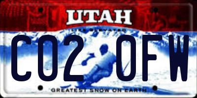 UT license plate C020FW