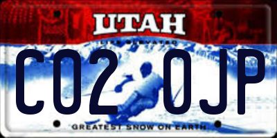 UT license plate C020JP