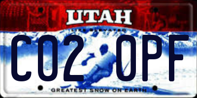 UT license plate C020PF
