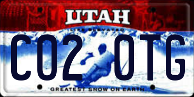 UT license plate C020TG