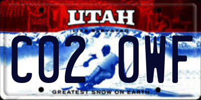 UT license plate C020WF