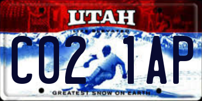 UT license plate C021AP