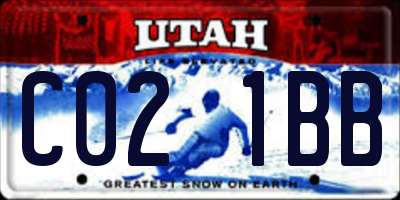 UT license plate C021BB