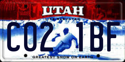 UT license plate C021BF