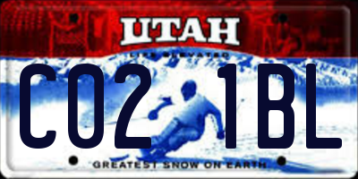 UT license plate C021BL