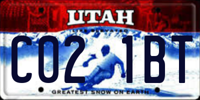 UT license plate C021BT