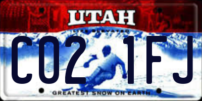 UT license plate C021FJ