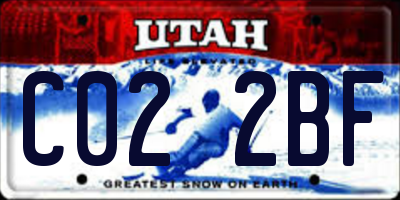 UT license plate C022BF