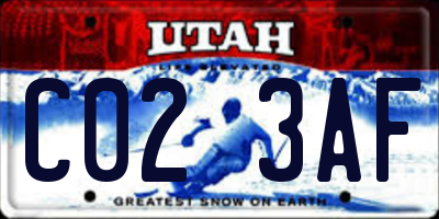 UT license plate C023AF