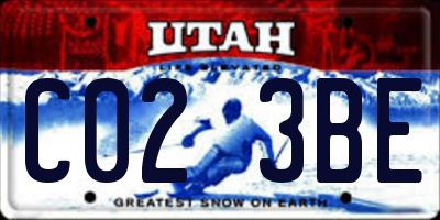 UT license plate C023BE