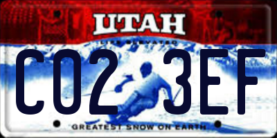 UT license plate C023EF