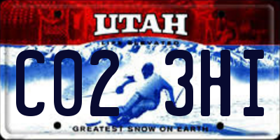 UT license plate C023HI