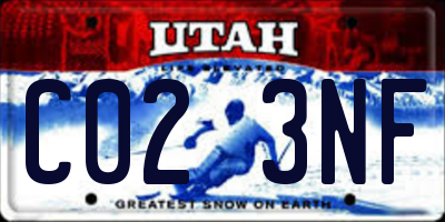 UT license plate C023NF