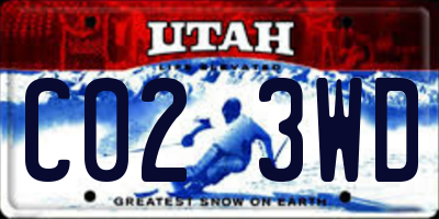 UT license plate C023WD