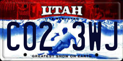 UT license plate C023WJ