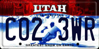 UT license plate C023WR
