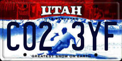 UT license plate C023YF