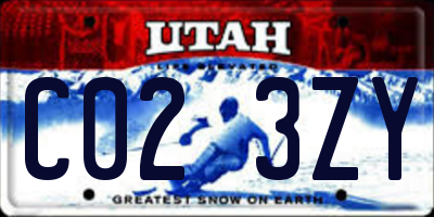 UT license plate C023ZY