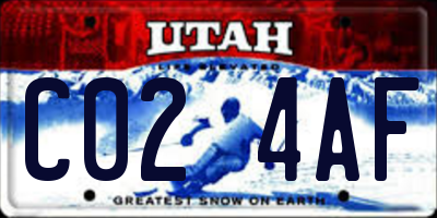UT license plate C024AF