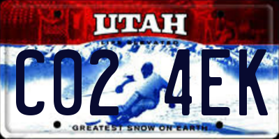 UT license plate C024EK