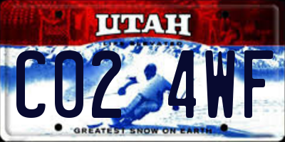 UT license plate C024WF