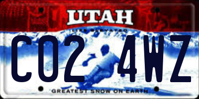 UT license plate C024WZ