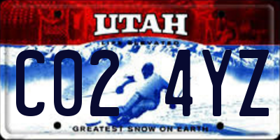 UT license plate C024YZ
