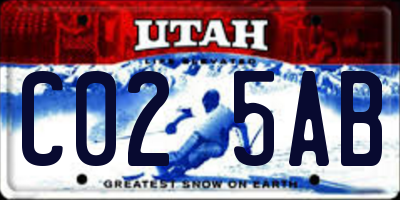 UT license plate C025AB
