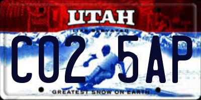 UT license plate C025AP