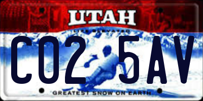 UT license plate C025AV