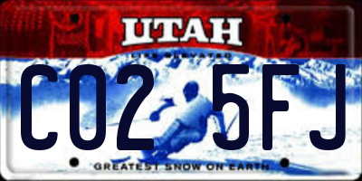 UT license plate C025FJ