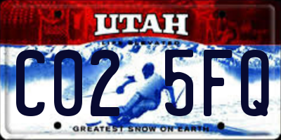 UT license plate C025FQ