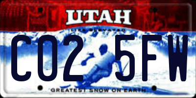 UT license plate C025FW